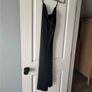 Express Black Satin Cowl Maxi Dress